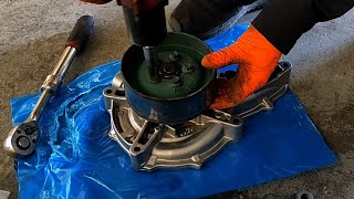 Volvo D13 water pump replacement [upl. by Harms]