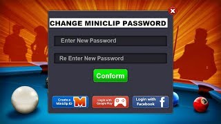 How to Change Password of miniclip account in 8 ball pool [upl. by Treble245]