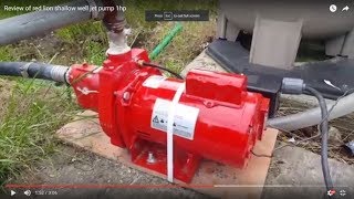 Review of red lion shallow well jet pump 1hp RJS100PREM [upl. by Golliner]