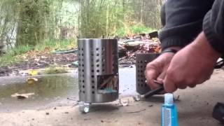 Large Ikea hobo stove build and burn demo [upl. by Leinahtam]