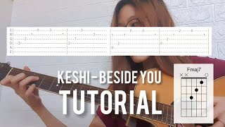 keshi  beside you  guitar tutorial [upl. by Froma]