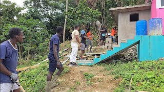 Casting the bathroom floor of the house  we pipe it out and cast today [upl. by Afrika]