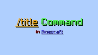 Minecraft title Command erklärt [upl. by Krik951]