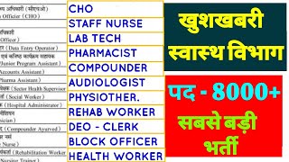 CHO  STAFF NURSE LAB TECH  PHARMACIST  HEALTH WORKER  DEO NHM VACANCY  RAJASTHAN NHM VACANCY [upl. by Anytsyrk]