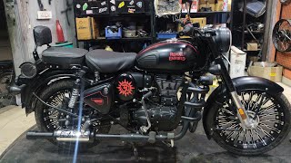 Royal Enfield Modifications  classic350 BS6 Modified  Stealth black  Bullet Tower sikar [upl. by Nicholle605]