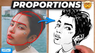 How to draw FACE PROPORTIONS free template [upl. by Ynaittirb]