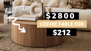 DIY FLUTED COFFEE TABLE on a budget  Luxe For Less [upl. by Yleme]