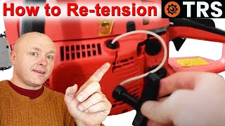 Chainsaw Limp Recoil Starter Cord Rope Spring How to Retension by Craig Kirkman [upl. by Randene228]