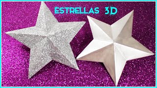 Estrella de Cartulina 3DChristmas Ornaments  Simple y Creativo [upl. by Stormy]