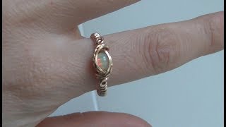 Wire Wrapped Small Cabochon Ring Tutorial Beginner [upl. by Yalonda355]