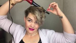 How I curl short hair  pixiecut Tutorial [upl. by Dearman]