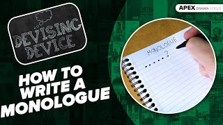 How To WRITE A MONOLOGUE [upl. by Nosnev]