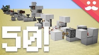 Minecraft 50 Different Redstone Contraptions in ONE TAKE [upl. by Tatiania]