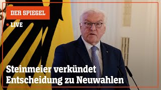 Livestream Steinmeier verkündet Neuwahlentscheidung  DER SPIEGEL [upl. by Maggs]