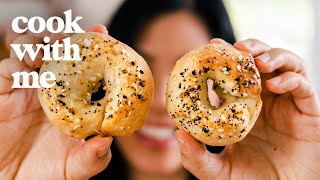 Making 5 INGREDIENT Bagels at Home  COOK WITH ME [upl. by Kentigerma]