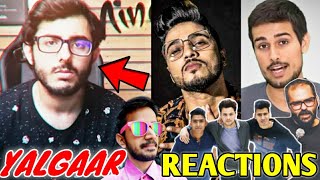 CarryMinati  YALGAAR Song Reactions  Raftaar Round2hell Dhruv Rathee Kunal Kamra BYN Saiman [upl. by Marlo]