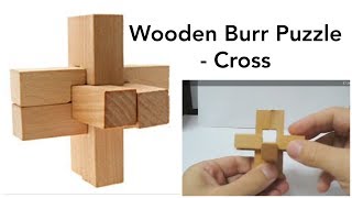 Burr Puzzle 3D Wooden Cross  Solution [upl. by Brigham]