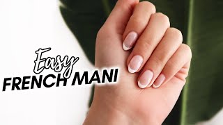 EASY French Manicure for Beginners GEL AT HOME  Bougie on a Budget [upl. by Llehsad]