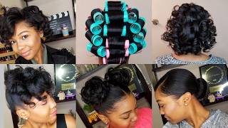 HOW TO ROLLER SET HAIR  Roller Setting Tutorial 2017  RELAXED HAIR [upl. by Johppah]