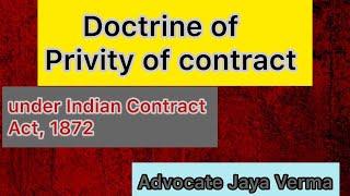 Doctrine of Privity of Contract and its case [upl. by Lizabeth670]