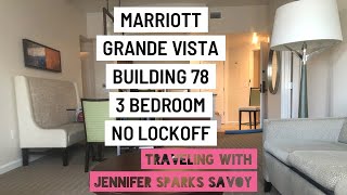 Marriott Grande Vista 3 bedroom NO lockoff Building 78 west side by Copa pool Orlando Florida [upl. by Nlyak174]