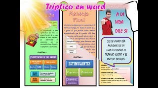 TRIPTICO EN WORD PASO A PASO [upl. by Bibby541]