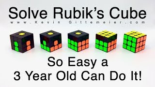 How To Solve Rubiks Cube So Easy A 3 Year Old Can Do It Full Tutorial [upl. by Thury]