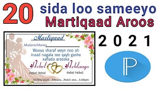 sida loo sameeyo martiqaad Invitation card baro sida loo isticmaalo pixellab full tutorial 2021 [upl. by Lleirbag]