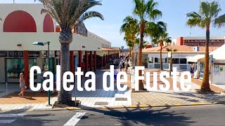 Fuerteventura Caleta de Fuste beach harbour Atlantico shopping center Canary Islands travel [upl. by Eniar]