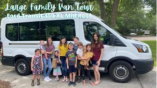 Large Family Van Tour  Ford Transit 350 XL Tour 15 Passenger [upl. by Eiznikam]