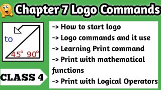 Chapter 7 Logo Commands Class 4  logo command [upl. by Langham]