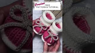 Knit Baby Booties  Preview Tutorial DIY [upl. by Nnylyar]