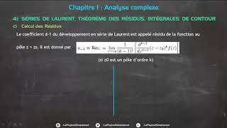 Analyse Complexe 13 Calcul des Résidus [upl. by Alcock694]