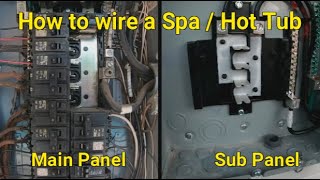 How to wire from the Main Panel to a Sub Panel for a Hot Tub or Spa Part 1 of 4 DIY Spa Wiring [upl. by Linden]