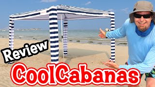 Cool Cabana Beach Shelter Set Up and Review 12 Mph Wind Test [upl. by Amak883]