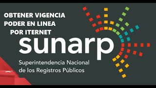 ¿Cómo solicitar vigencia SUNARP de poder en lineaPor Internet [upl. by Allesiram]