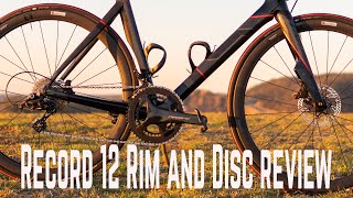 Campagnolo Record 12 RIM and DISC brake review [upl. by Leuamme822]