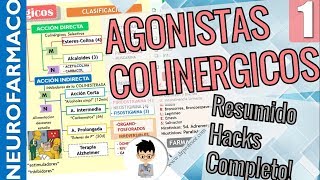 FÁRMACOS AGONISTAS COLINÉRGICOS Clasificación Resumen Efectos PARASIMPATICOMIMÉTICOS1 [upl. by Nerrag142]