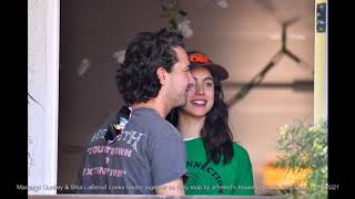 Margaret Qualley amp Shia LaBeouf Looks happy together as they stop by a friends house in Studio City [upl. by Cote]