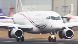 Sukhoi Superjet 100 Landing  First European operator LWIA 01 [upl. by Muhan]