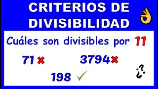 DIVISIBILIDAD POR 11 [upl. by Sid]