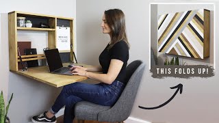 How To Build A Fold Down Wall Desk  DIY Murphy Desk [upl. by Earised]