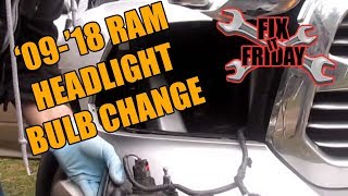 20092018 Ram Headlight Bulb Change Head Light Removal READ THE VIDEO DESCRIPTION [upl. by Ynnattirb]