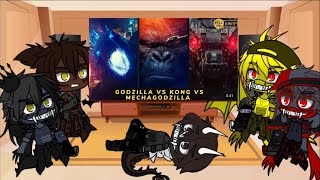 The kajiu react to Godzilla and King Kong vs MECHA Godzilla  Gacha club [upl. by Fianna]