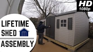 Lifetime Outdoor Storage Shed With Wooden Platform Timelapse [upl. by Ennovi]