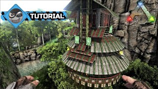 ARK Ragnarok  How to Build a House  Cliff platform round base build No Mods [upl. by Dlawso]