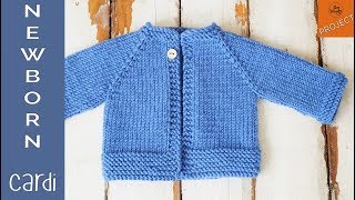 How to knit a Newborn Cardigan for beginners  Part 1 [upl. by Nonie]