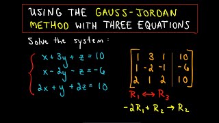 ❖ Using GaussJordan to Solve a System of Three Linear Equations  Example 1 ❖ [upl. by Drews]