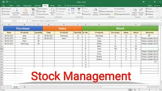 How to Maintain Stock in Microsoft Excel  Stock Maintain Software in Excel [upl. by Nerot]