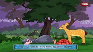 The Four Friends  Panchatantra English Stories  Stories For Kids  Stories For Children HD [upl. by Alleunamme616]